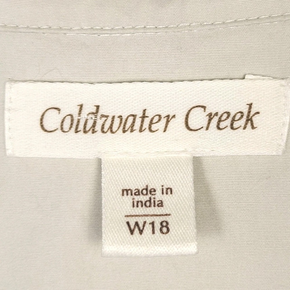 Coldwater Creek Sequin Detail Jacket W18 Beige Cotton Plus Size Boho Cottagecore - Picture 2 of 10